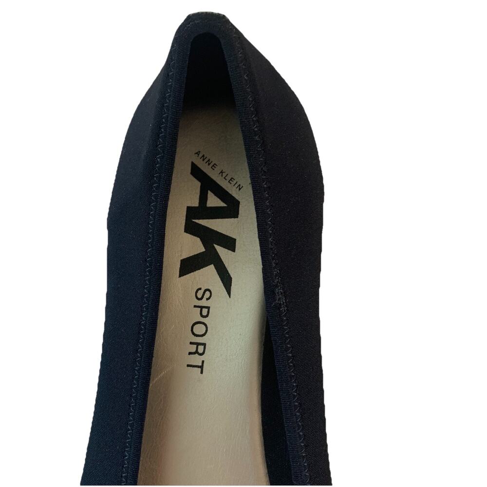 Anne Klein Black Flats with Silver Accents - Picture 3 of 10